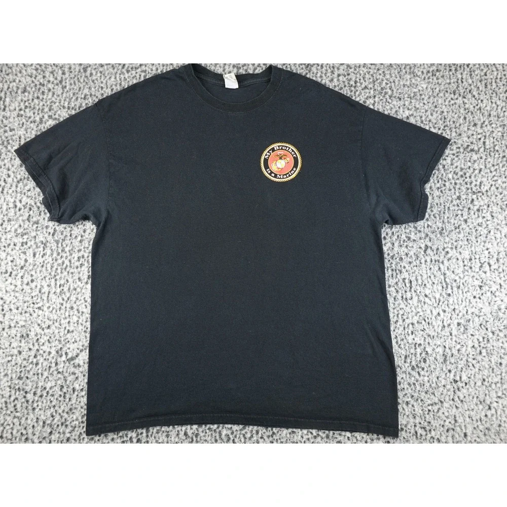 Gildan T-Shirt Mens‎ XL Black My Brother is a Marine USMC Graphic Tee